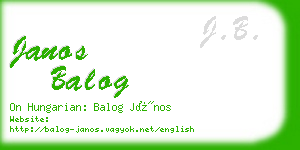 janos balog business card